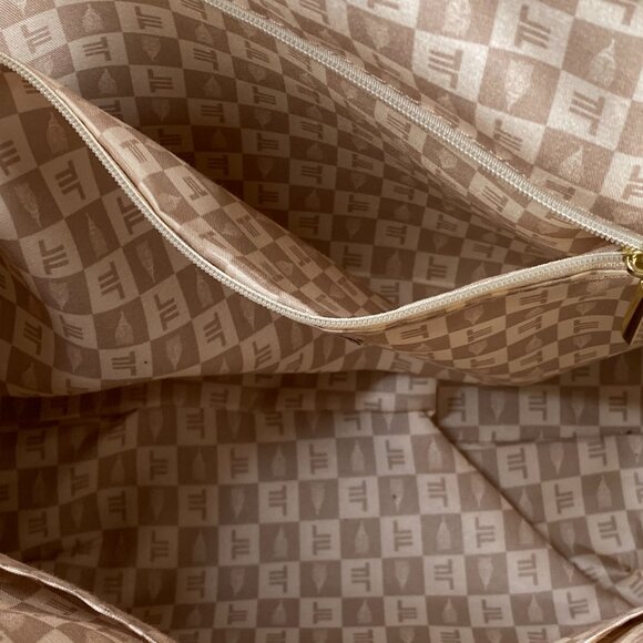 London Fog Caroline Croco Satchel Bag w/ Shoulder Strap Nude Color - Picture 8 of 12